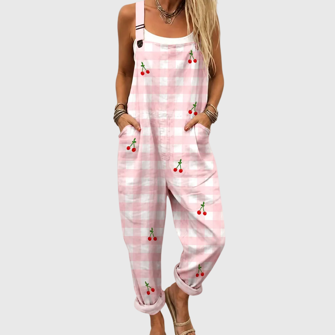 Soledad overalls with cherries