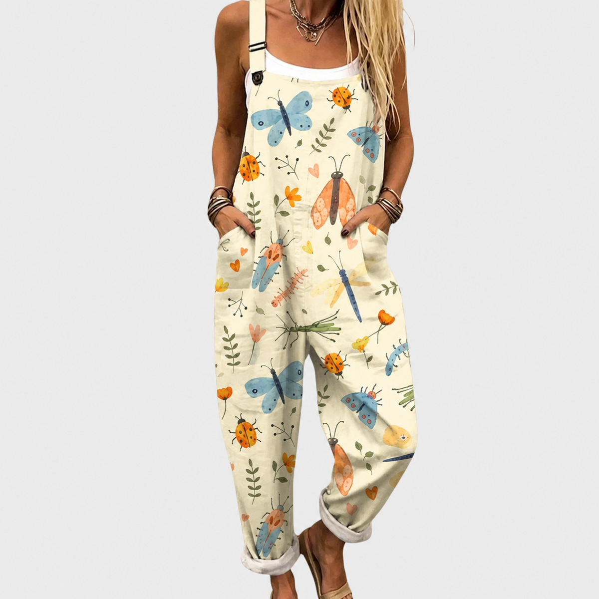 Pinafore Encarna yellow printed