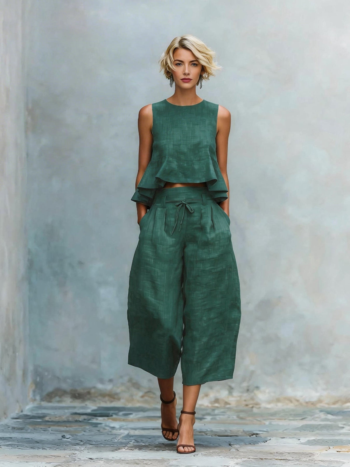 Two-Piece Ruffle Hem Set