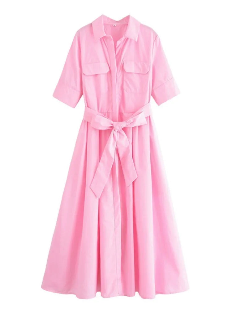Margot | Short Sleeve Shirt Dress with Pockets