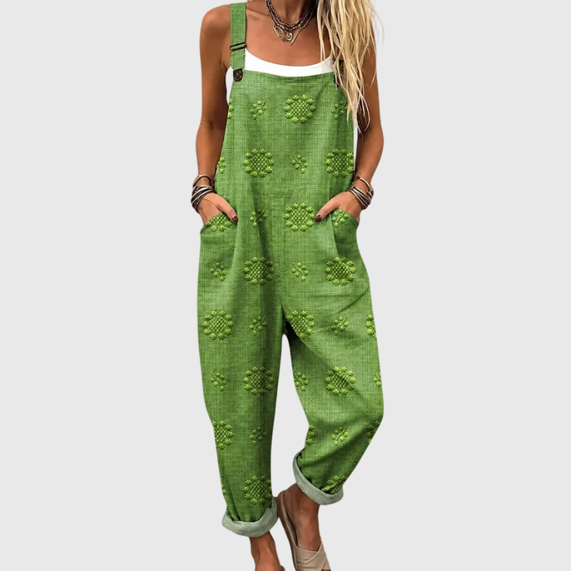 Green patterned Trinidad bib