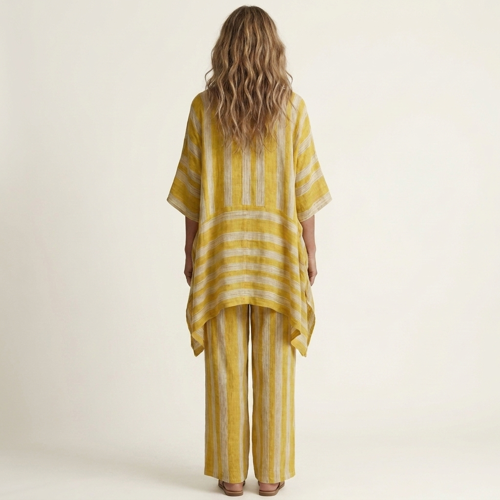Sasha | Striped Cotton and Linen Two-Piece Set