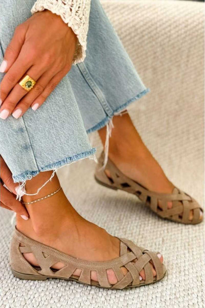 Women's Flat Open-Toe Crisscross Strappy Braided Casual Sandals