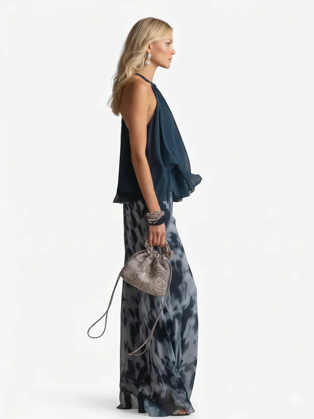 Elegant Two-Piece Chiffon Set