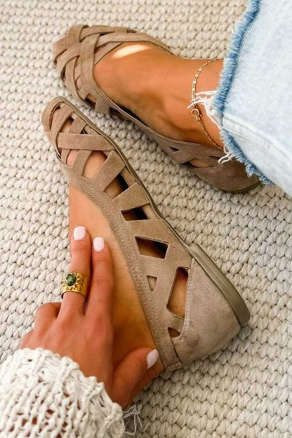 Women's Flat Open-Toe Crisscross Strappy Braided Casual Sandals