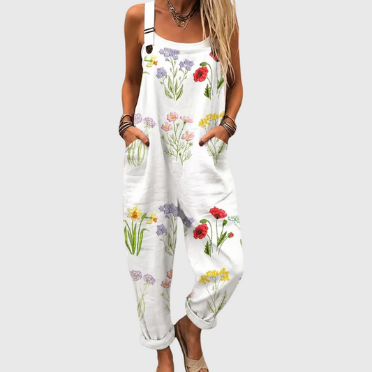 Genoveva white printed overalls