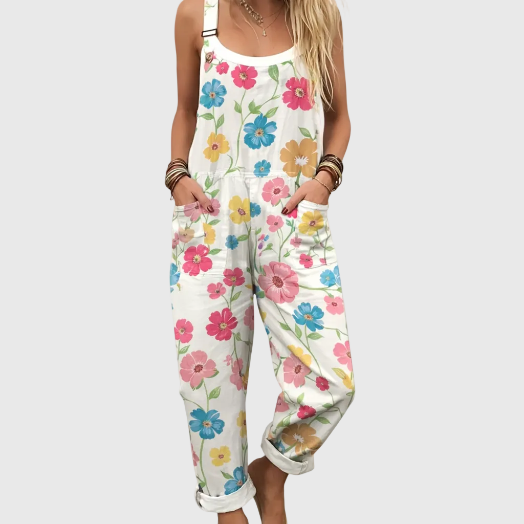 Rocío multicolor printed dungarees
