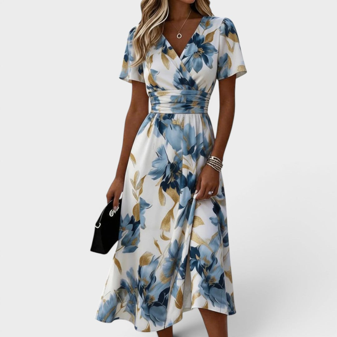 Camila | Modern Floral Midi Dress
