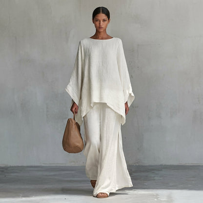 Cristina | Two-Piece Long-Sleeve Top and Wide-Leg Pants Set