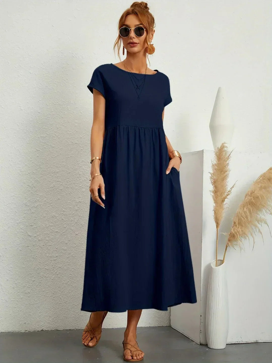 Gabrielle™ — Flowy Midi Dress, Timeless Elegance
