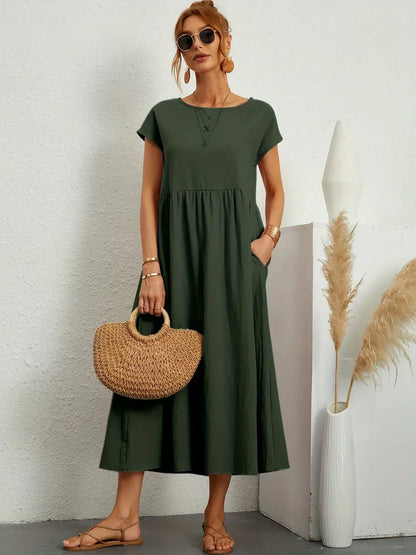 Gabrielle™ — Flowy Midi Dress, Timeless Elegance
