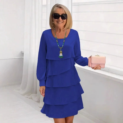 Teresa – Vestido Elegante y Fluido con Volantes