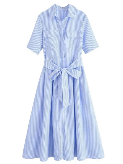 Margot | Short Sleeve Shirt Dress with Pockets