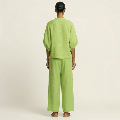 Aurora | Front-Zip Puff-Sleeve Set